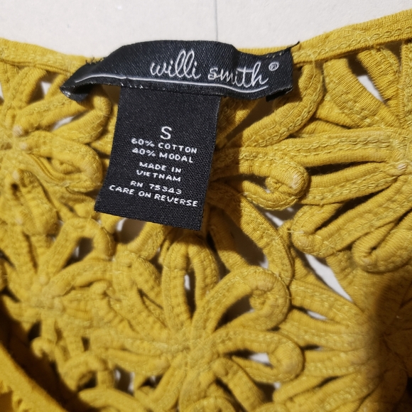 Mustard yellow sleeveless tank top, women's size S Willi Smith - Picture 3 of 8